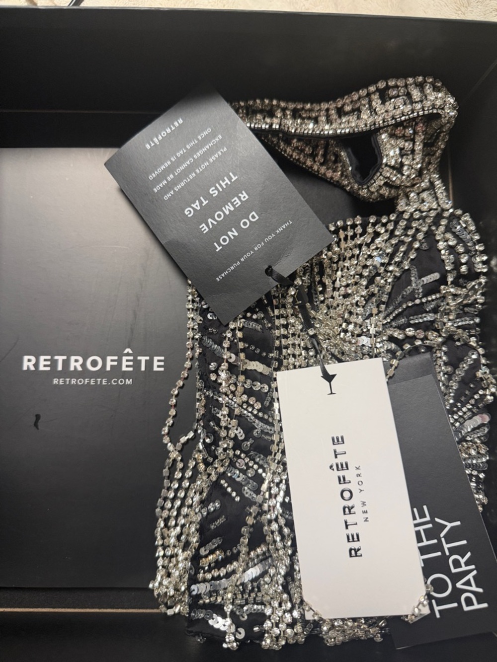 Retrofete Embellished Silver Sequin bag